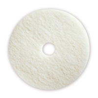 WHITE, POLISHING POLYESTER MACHINE PAD 10" Pad, 3" Hole (5)