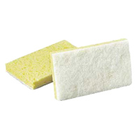 LIGHT DUTY CLEANING SCRUBBER PAD AND SPONGE White 3.5" x 6" #63 Packed 6/bx