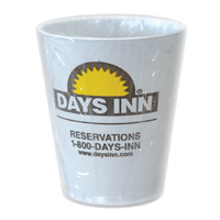 DAYS INN WHITE PLASTIC GUEST TUMBLER 9 oz, Wrapped, Packed 1000 LIQUIDATION! $10/CASE