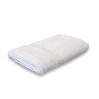 GOLD COLLECTION CAMELOT BORDER COTTON/POLY WHITE GUEST TOWELS