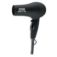 CONAIR® 1875 WATT SOFT SURFACE DRYER Black, 2 speed/2 heat settings.