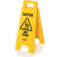 RUBBERMAID® SAFETY FLOOR SIGNS YELLOW ***ON SALE!*** Caution Wet Floor 2-sided English 26x11x25"