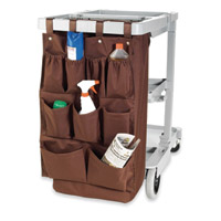 HOUSEKEEPING CADDY BAGS WITH LOOPS & SNAPS 9 pocket Brown bag 