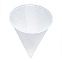 WATER COOLER PAPER CONE CUPS  4.0 oz, White, 25 Packs of 200 