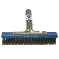 POOL ALGAE BRUSH WITH STAINLESS STEEL BRISTLES 9" 