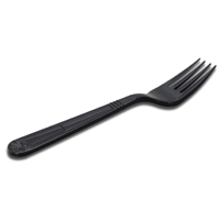 HEAVYWEIGHT BLACK PLASTIC CUTLERY