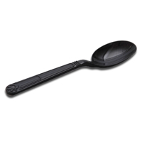 HEAVYWEIGHT BLACK PLASTIC CUTLERY Spoons Packed 1000