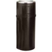 ASH TRASH SMOKING MANAGEMENT CLASSIC ROUND CONTAINERS Brown 25gal container with doors 18x42.25"