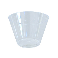 MEDIUM SQUAT PLASTIC JUICE CUPS  5 oz, Clear, Packed, Unwrapped 25/20