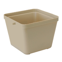 SQUARE PLASTIC ICE BUCKET WITH HANDLES 3 qt, Bone (1) 