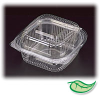 BIODEGRADABLE FOOD PACKAGING CLEAR CLAMSHELL STYLE 6x6x3" one compartment 