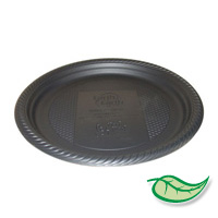 BIODEGRADABLE 9" BLACK ROUND PLATES 400 PACK ON SALE! WAS $59.95 NOW ONLY $45!