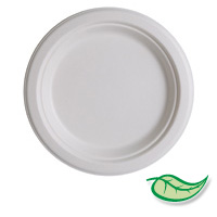 COMPOSTABLE ECO SUGAR CANE PLATES AND BOWLS 9.5" Plate, Packed 500 