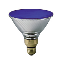BLUE COLOR INDOOR/OUTDOOR REFLECTOR SPOT LAMPS 100PAR/BLUE-WHITE Med Base Packed 6