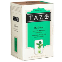 TAZO TEA- HOT TEA IN FILTERBAGS DECAF Refresh Herbal Tea (6/16) 