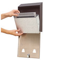 SMOKERS STATION® WALL MOUNT SMOKING URNS Black coated metal locking urn 10x3x12.5"