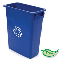 SLIM JIM® 15.9gal CONTAINERS  Dark Blue container with handles 23.13x11x24.88"