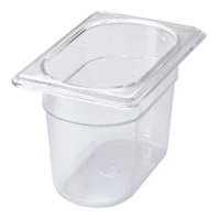 RUBBERMAID® CLEAR X-TRA COLD FOOD PANS, LIDS & DRAIN TRAYS 7/8qt One-ninth size pan 4" deep 6-7/8x4-3/16"