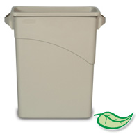 SLIM JIM® 15.9gal CONTAINERS  Beige container with handles 23.13x11x24.88"