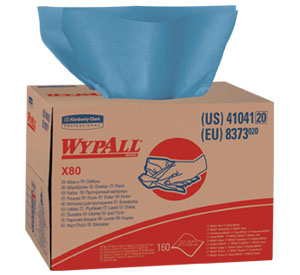 WYPALL® X80 WIPERS Brag box, blue. Hydroknit. (160)