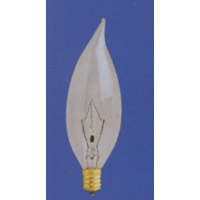 CHANDELIER BULB STANDARD BASE 25 Watt 120 Volt packed 6