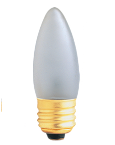 TORPEDO FROSTED CHANDELIER LAMP 60ETF 60w Straight Tip packed 25