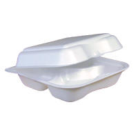 CLAMSHELL PAPER HINGED LID 5". Hinged lid container. (500) 