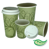 ECO HOT CUPS - 100% BIODEGRADABLE AND COMPOSTABLE 24oz Cups packed 600 