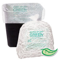 DURA STUFF® GREEN™ TRASH LINERS W/OXO ADDITIVE 17"X17" 6mic Natural 4 gal (40 rolls/50 bags)