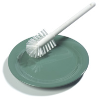 SPARTA® DISHWASH BRUSH W/ POLYESTER BRISTLES 12" brush. 180 degree stableset brush head.