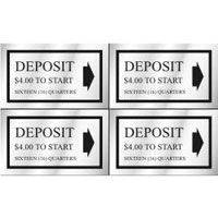 "DEPOSIT __ QUARTERS" DECAL 1.5"x2.5" SELF STICK 8/SHEET $4.00 - Deposit 16 Quarters 