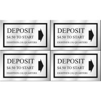 "DEPOSIT __ QUARTERS" DECAL 1.5"x2.5" SELF STICK 8/SHEET $4.50 - Deposit 18 Quarters 