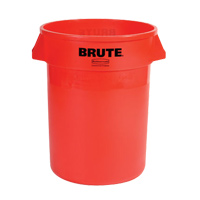 BRUTE® 32 GALLON ROUND CONTAINERS Red container 22x27.25"