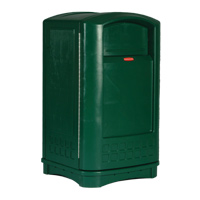 PLAZA® 50 GALLON DECORATIVE CONTAINERS Dark Green container 24.75x25.25x42.13"