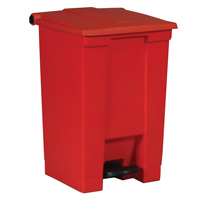 RUBBERMAID® 18 GALLON STEP-ON CONTAINERS Red 19.75x16.13x26.5"