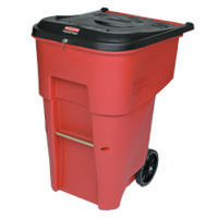 BRUTE® MEDICAL WASTE RED ROLLOUT CONTAINERS 65gal container 32.3x25.3x41.8"