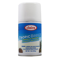 CLAIRE&reg; METERED AIR FRESHENER REFILLS Tropic Breeze 12/7 oz cans