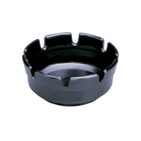 ECONO BLACK PLASTIC ASHTRAY Black. 4" Diameter x 1-3/4" D