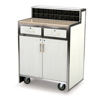 FORBES™ VALET STATION  White oak veneer & Autumn wheat corian top