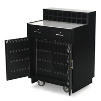 FORBES™ VALET STATION  Black HPLaminate cabinet & grey granite top