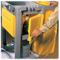 RUBBERMAID® CLEANING CART & ACCESSORIES Yellow locking cabinet doors 20x16x11.25"