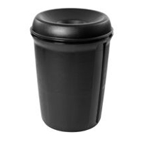 ATRIUM ® CLASSIC INDOOR TRASH RECEPTACLES 35gal Black funnel top container 