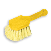 SHORT PLASTIC HANDLE UTILITY BRUSH 8", synthetic fill 