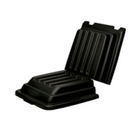 RUBBERMAID&reg; BLACK TILT TRUCK DOMED & HINGED LIDS