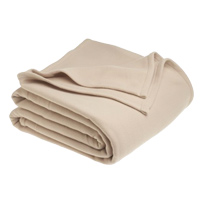 FLEECE BLANKET TAN COLOR Full Size (80 in x 90 in) 