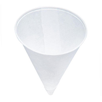WATER COOLER PAPER CONE CUPS  4 oz, White, 25 Packs of 200 