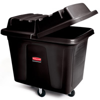 RUBBERMAID® 8 CUBIC FOOT 6.4 BUSHEL CUBE TRUCKS Black 300lb capacity 38x26x28.13"