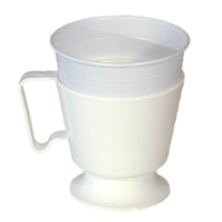REUSABLE PLASTIC HOLDERS FOR DISPOSABLE CUP INSERTS White. Packed 12 
