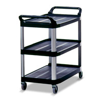 XTRA™ CARTS 300lb CAPACITY Black utility with open shelves 40.62x20x37.8"