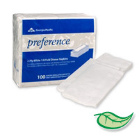 DINNER NAPKINS 2-PLY  100% Recycled Preference 1/8 Fold napkins 3000 count